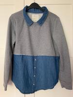 grauer Pulli Jeans Blusenmix 36 Sweatshirt/ Jeansbluse blau Bayern - Fürth Vorschau