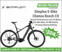 E-Bike Simplon Chenoa Bosch CX Herren schwarz Bosch 625 WH Niedersachsen - Ostrhauderfehn Vorschau