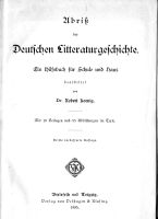 Abriß der Deutschen Literaturgeschichte Bielefeld - Dornberg Vorschau