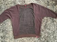 Oberteil Shirt Longsleeve Schokobraun Glitzer Materialmix edc S Brandenburg - Oranienburg Vorschau