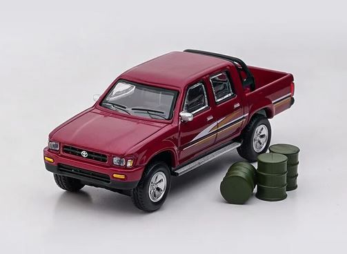 Modellauto Toyota Hilux 1993 in 1/64 mit Fässern in Weinrot in Murr Württemberg