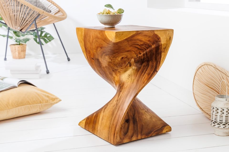 Hocker Teak 45cm | Suar Holz | Unikat Beistelltisch | Massivholz in Hamburg