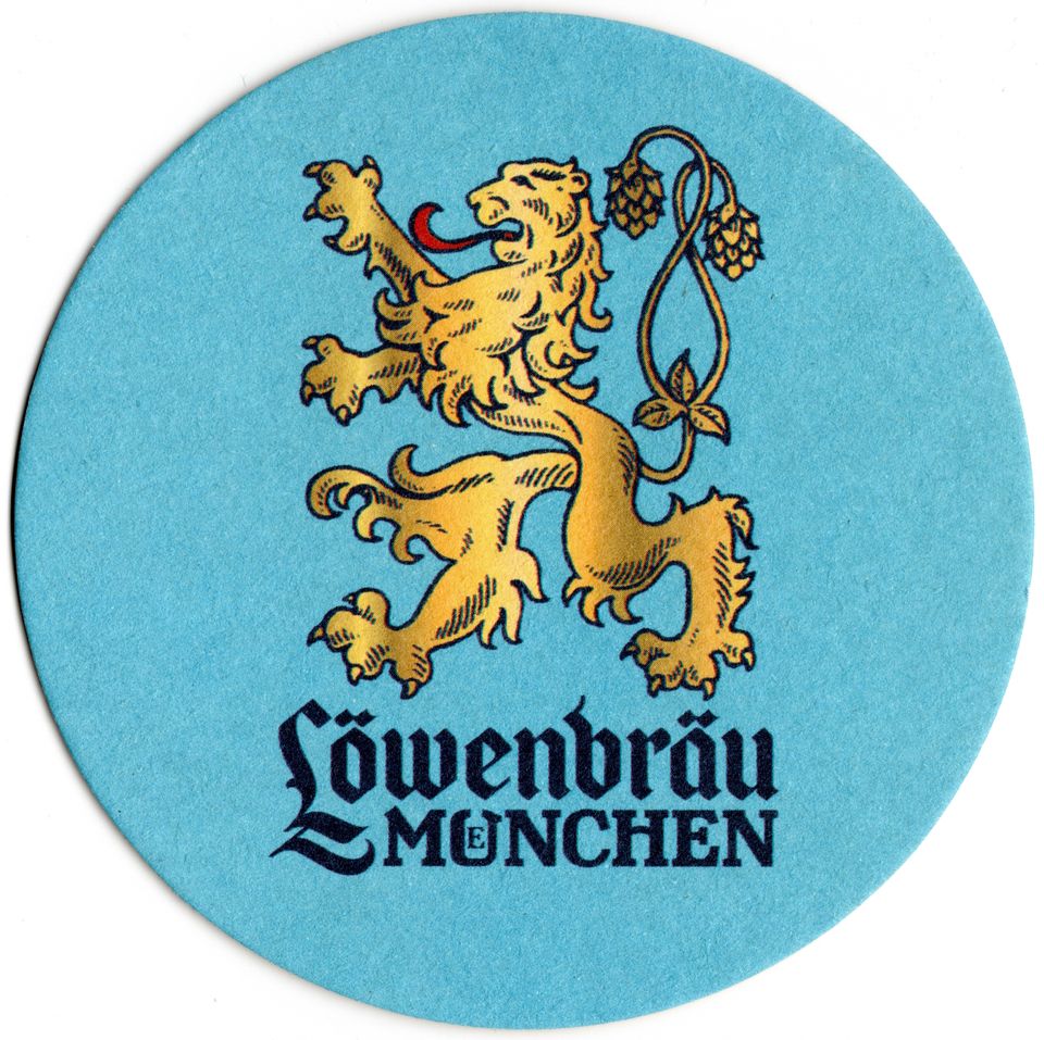 Bierdeckel Löwenbräu München - Münchner Hell - Löwenbräu AG in Weingarten