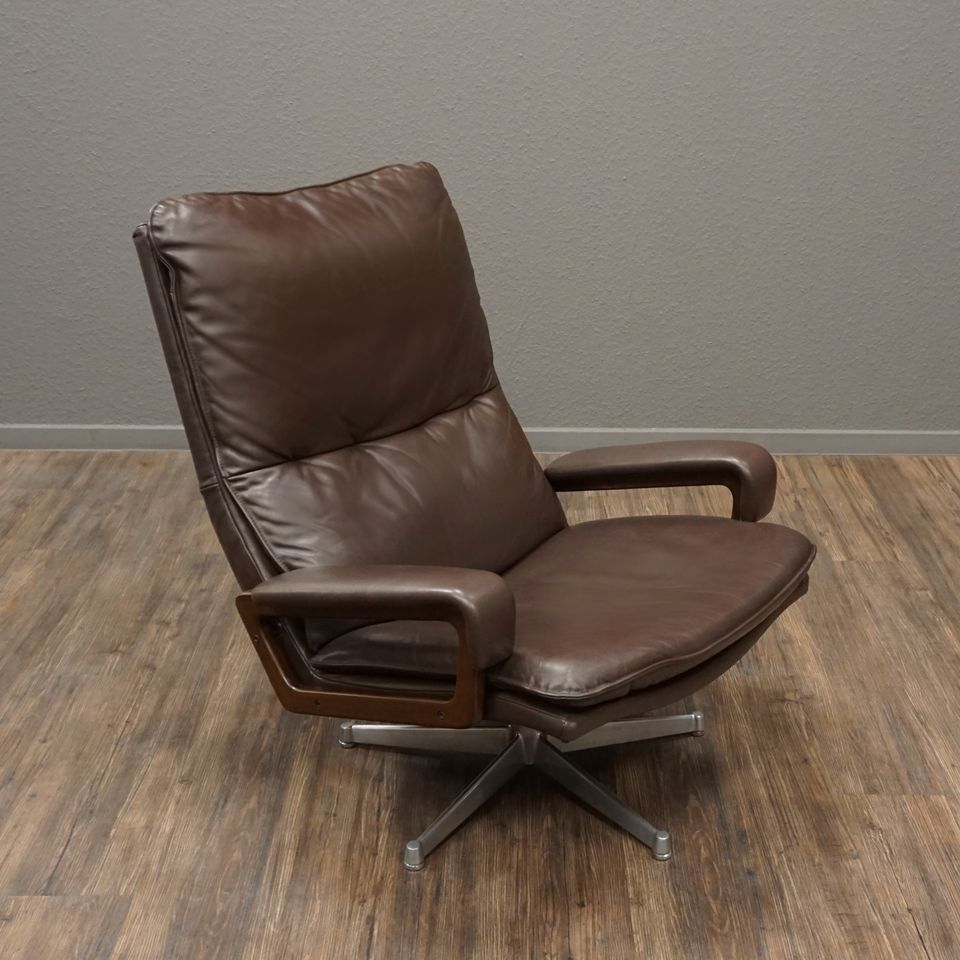 Strässle KING CHAIR | Hochlehner Sessel Leder Braun | Mid Century in Wuppertal