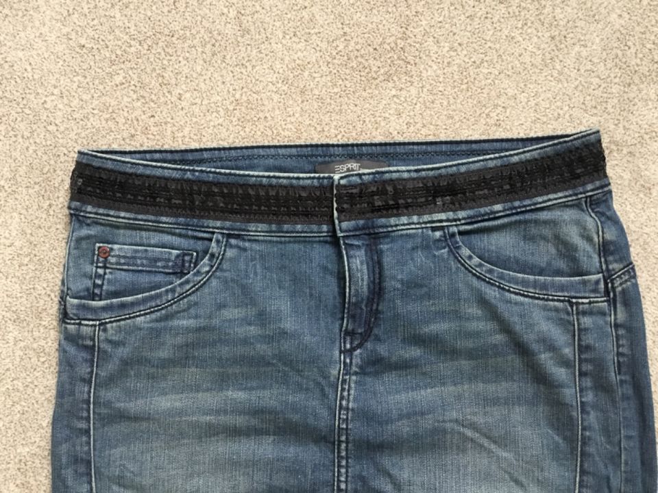 Esprit Jeansrock W30 blau mit Pailletten am Bund in Ammersbek