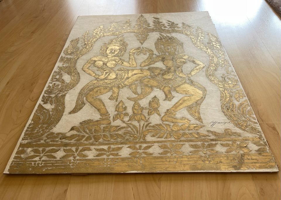 Bild Wandbild Tänzerinnen Ornamente Gold Indien Vintage in Eltville