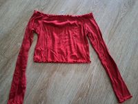 H&M Crop Langarmshirt Rot S 36 Schulterfrei Kreis Pinneberg - Groß Nordende Vorschau