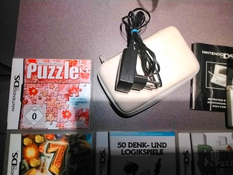 Nintendo DS Lite Weiß Netzkabel Case, 9 Spiele, Sonic, Siedler us in Berlin