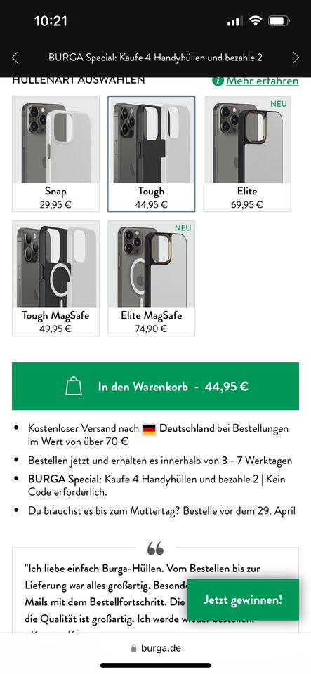 BURGA Handyhüllen - Iphone 13 pro in Leinfelden-Echterdingen