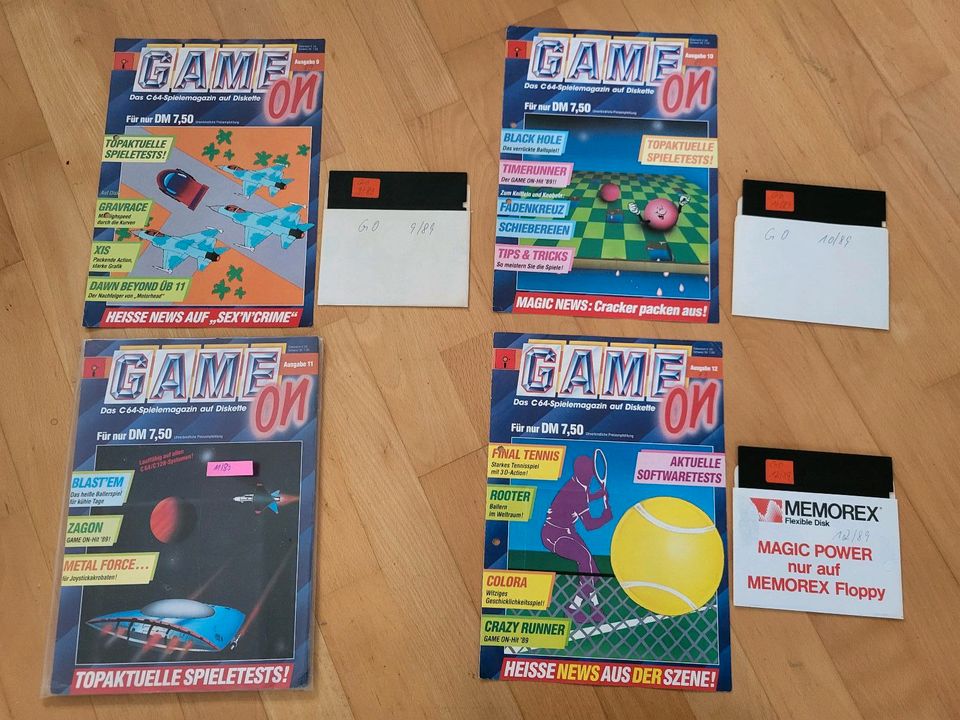 Game on,  C64 Spiele Magazin auf Diskette 1988 - 1992 in Jever