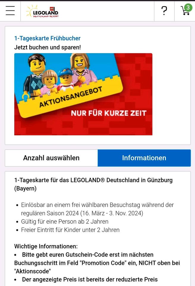 Legoland LEGO Park Tagesticket nur 32€ statt 64€ in Günzburg in Augsburg