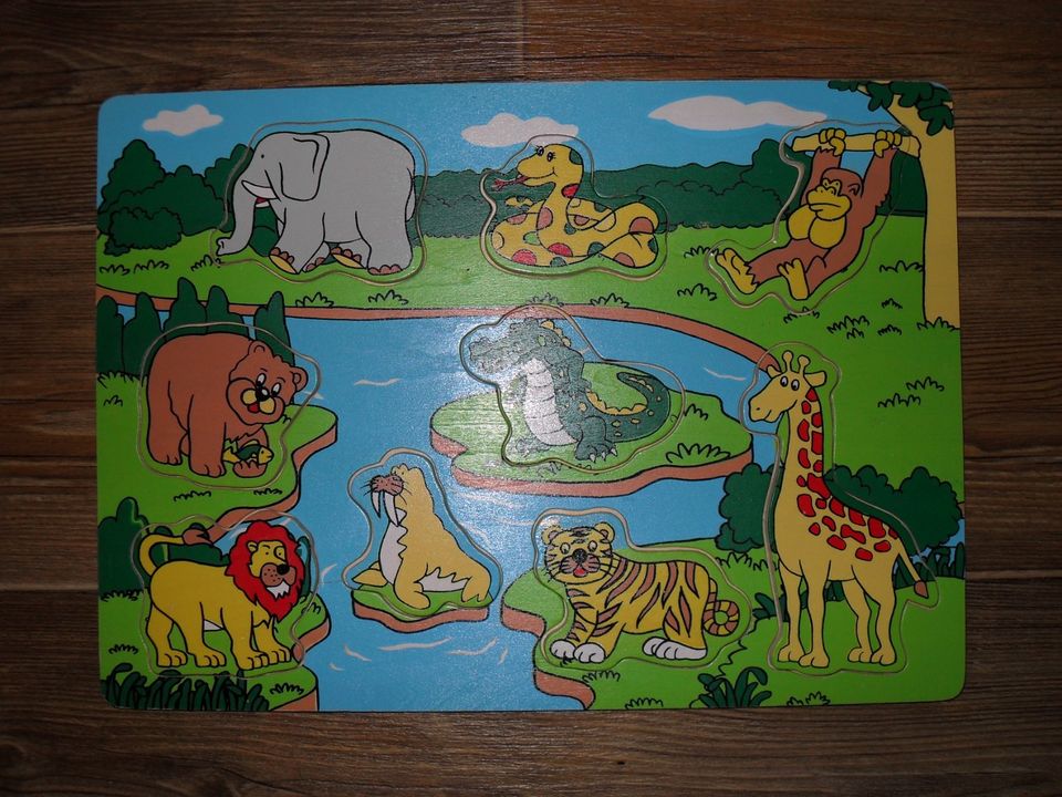 TCHIBO ~ Holz-Puzzle ~ Im Tierpark ~ Zoo Tiere ~ Montessori in Plauen