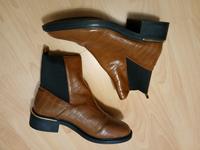 Stiefelette Chelsea Stiefel Absatz Block cognac Kroko gold 40 Berlin - Mitte Vorschau