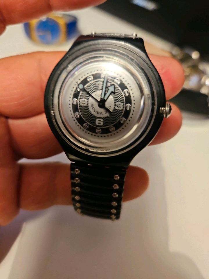 Vintage swatch Uhr schwarz scuba in Recklinghausen
