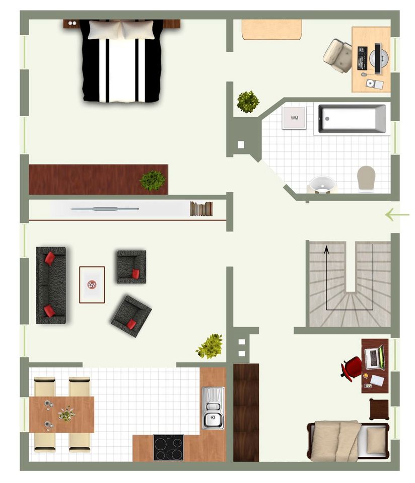 Schöne 3 ZKB- Wohnung , mitten in der Fußgängerzone in Dillenburg