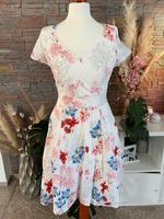 Kleid Taufe S/36 weiß Blumen Print Frühling Dress Cocktail Fest Hessen - Eschborn Vorschau