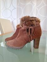 Stiefel Stiefelette mit Fellbesatz Wildleder cognac Baden-Württemberg - Hirschberg a.d. Bergstr. Vorschau