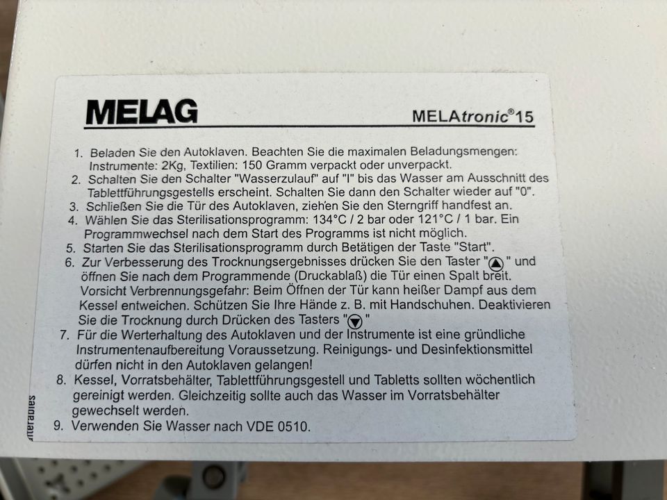 Autoklaf von MELAG in Sundern (Sauerland)