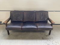 70er Jahre Design Sofa / Ledersofa / 3-Sitzer Bayern - Wehringen Vorschau