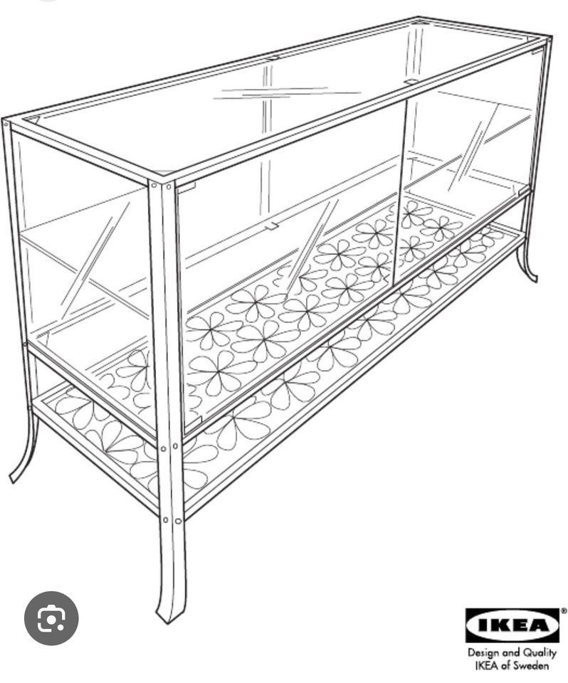 Klingsbo Tisch- Vitrine 128cm x 49cm x 80cm in Fulda