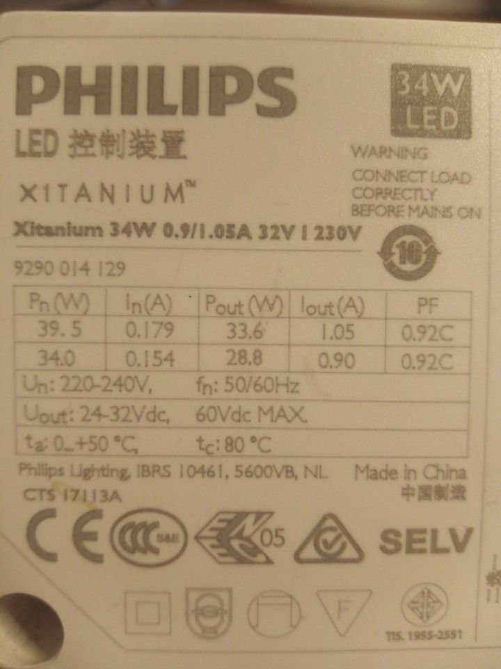 LED Treiber Konstantstromquelle 34W 32V 230VTrafo Philips in Lichtenfels