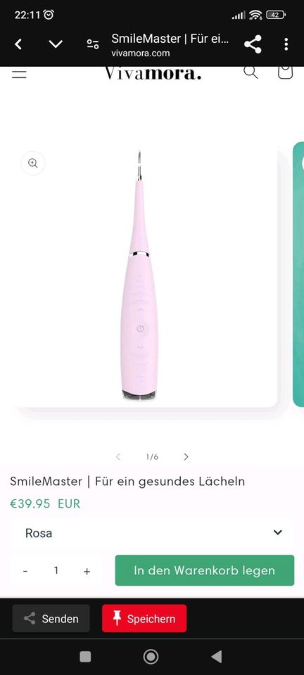 Neu rosa Smile Master gegen Zahnstein und Zahnbelege in Bad Essen