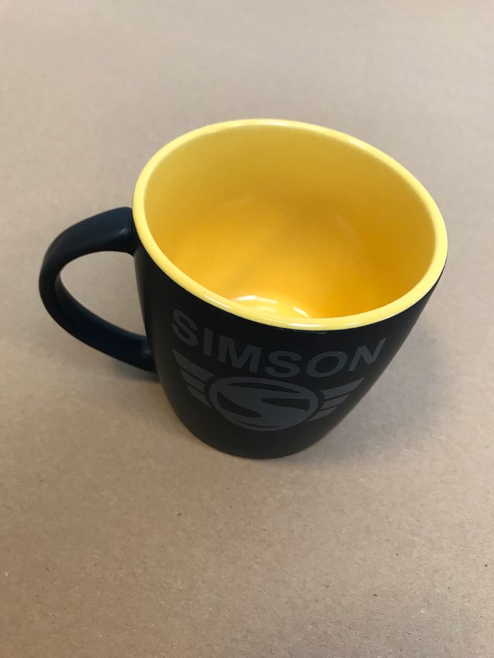 Simson Tasse Fanartikel SIMSON Schwarz Blau Gelb Grün Versand NEU in Calbe (Saale)