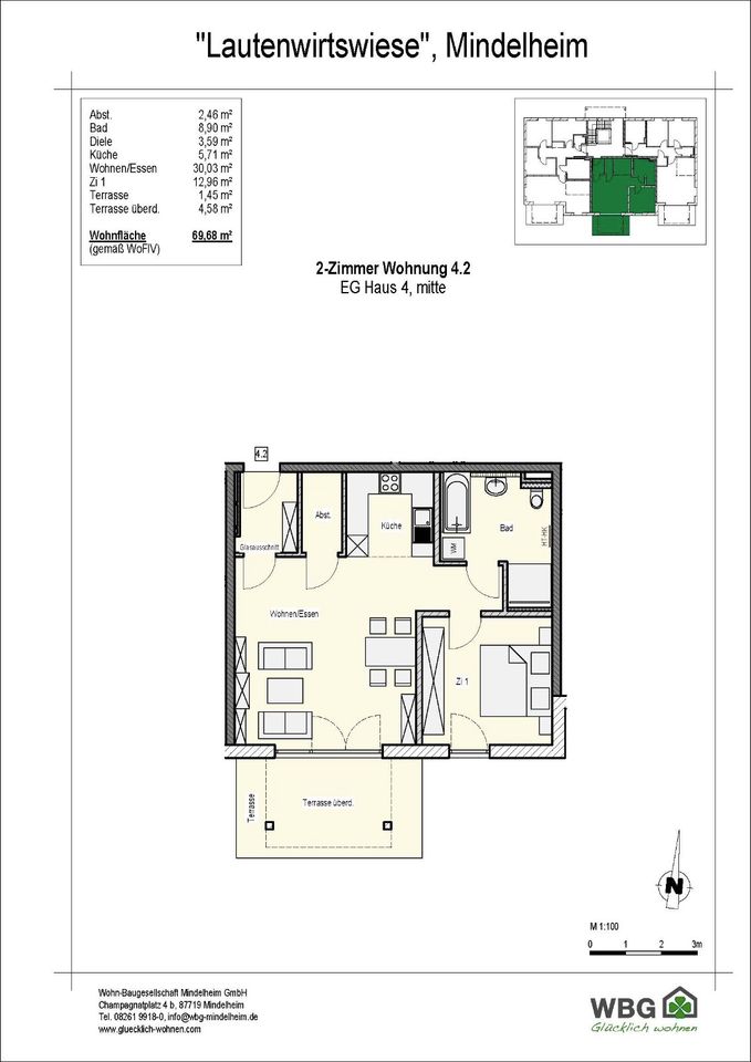 2-Zimmer-Wohnung in Mindelheim - NEUBAU! in Mindelheim