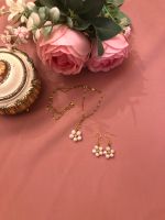 Diy Schmuck Set vergoldete Halskette Ohrringe Perlen Blumen Bayern - Berchtesgaden Vorschau