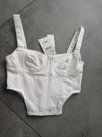 Korsett Top Denim von Zara Größe M in weiß Nordrhein-Westfalen - Vreden Vorschau