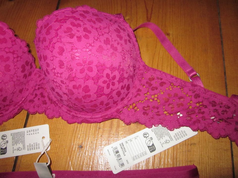 BH 75 D Slip Größe 40 ESPRIT rosa pink Spitze BH SET in Kauern (bei Gera)