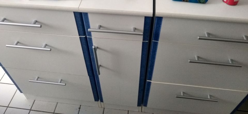Badezimmer Schrank, 3-teilig , Weiss blau in Neuruppin