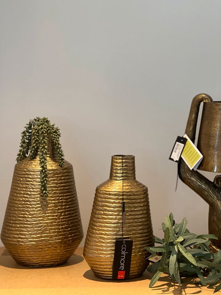 Diga Colmore Vase Vasen Gold Aluminium Lampe Affenlampe Bronze in Reken