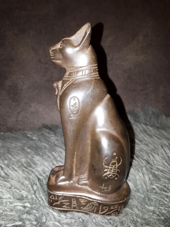 Katze ägyptisch Souvenir Original Ägypten Deko Hiroglyphen in Grabenstätt