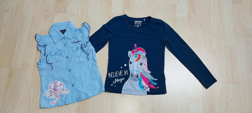 Mädchen Set 122 128 Staccato Einhorn Pullover Vingino Jeans Bluse in Hamm