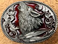 Wolf Federn Ornamente Indianer Gürtelschnalle Original USA Buckle Bayern - Nördlingen Vorschau