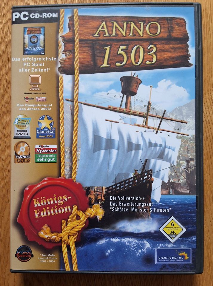 ANNO 1503 PC Spiel CD Königs-Edition + Erweiterungsset + Handbuch in Wetter (Ruhr)