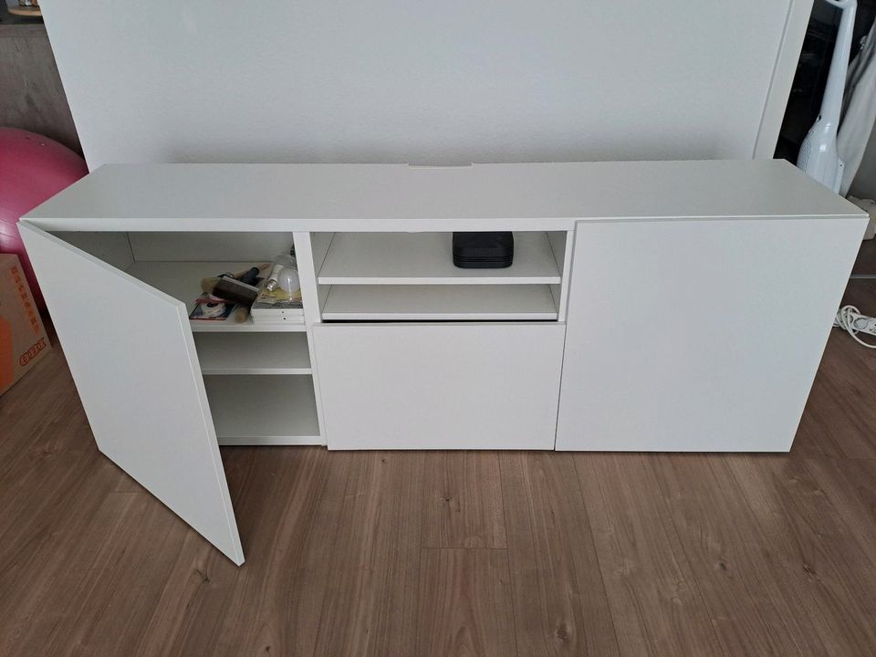 Ikea TV-Board BESTA in weiß, 180x42x64cm in Edingen-Neckarhausen