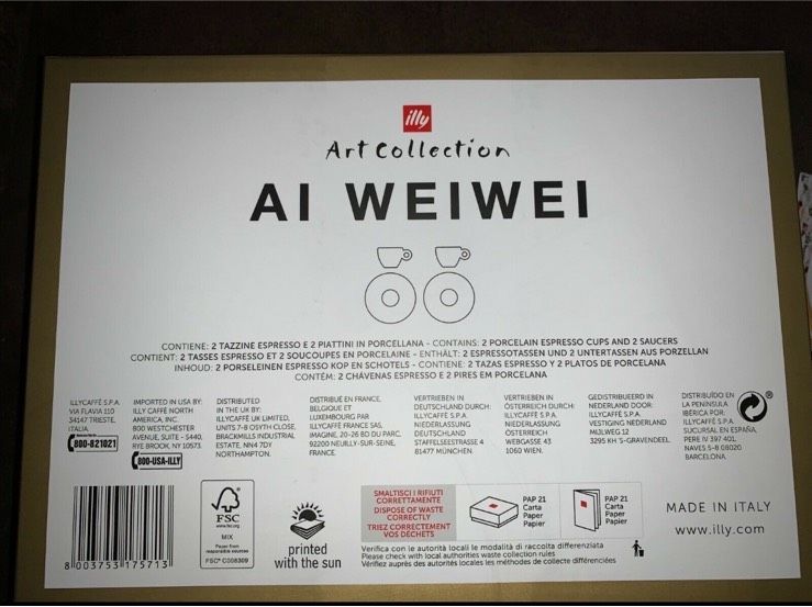 illy Art Collection Espressotassen 2021 Ai Weiwei 2er-Set in Stromberg