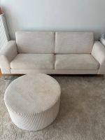 Cord Sofa Beige und Hocker Hannover - Mitte Vorschau