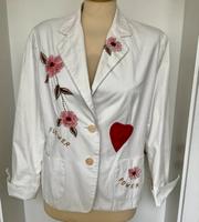 Fuchs Schmitt Blazer weiß sommerlich  bestickt 42 ** Niedersachsen - Jesteburg Vorschau
