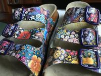 Pantolette mod. Blumenmuster echt Leder Hush Puppies Fußbett Brandenburg - Kolkwitz Vorschau