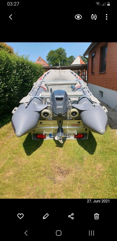 Schlauchboot HP-380 / 20ps Yamaha aussenborder in Bremen