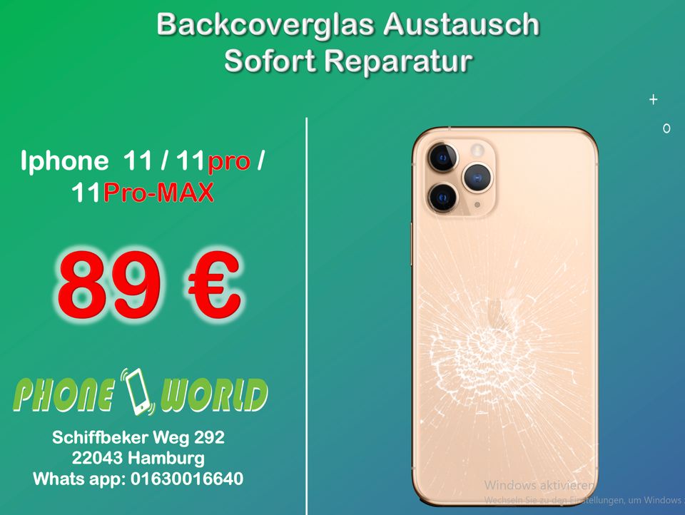 IPHONE X,XS,XR,11,12 PRO MAX DISPLAY LCD AKKU REPARATUR HANDY in Hamburg