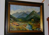 63x53cm altes Gemälde Berglandschaft Landschaftsgemälde Hessen - Idstein Vorschau