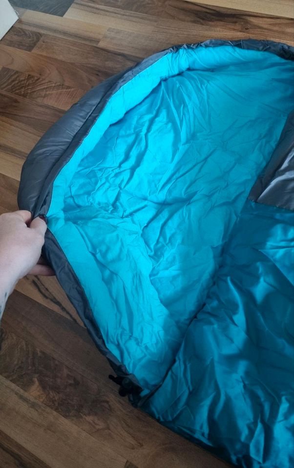 Crane Sports Mumien Schlafsack, 187 cm + 40 cm blau/türkis/grau in Ottobrunn