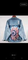 damen jeans boho jacke modern Frühling  herbst pailletten blumen Hessen - Neukirchen Vorschau