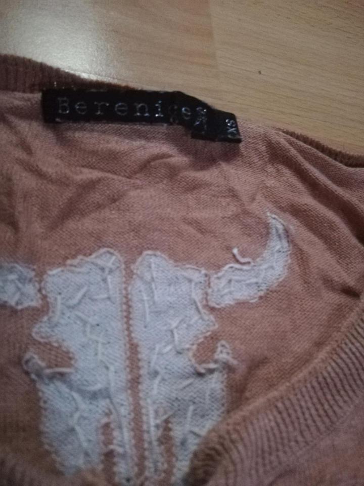 Bérénice Designer Leinen Modal Henley Pullover altrosa XS 34 in Dresden