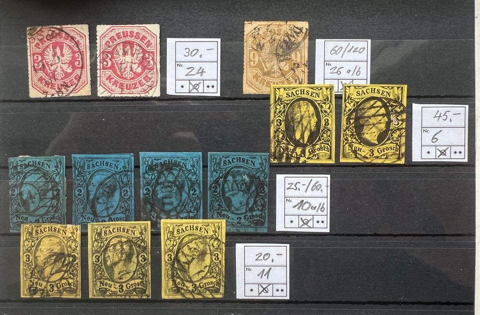 Briefmarken Altdeutschland Sachsen und Preußen in Frankfurt am Main