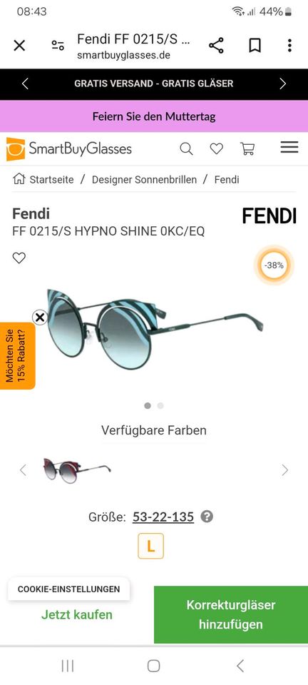 FENDI Damen Sonnenbrille, Blau, Neu. in Berlin
